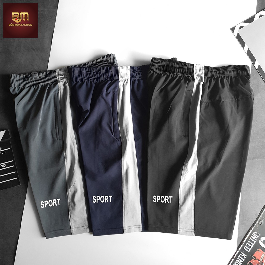 Quần Short nam thể thao chất gió mềm mại phối màu thời trang, mã QS333 | BigBuy360 - bigbuy360.vn