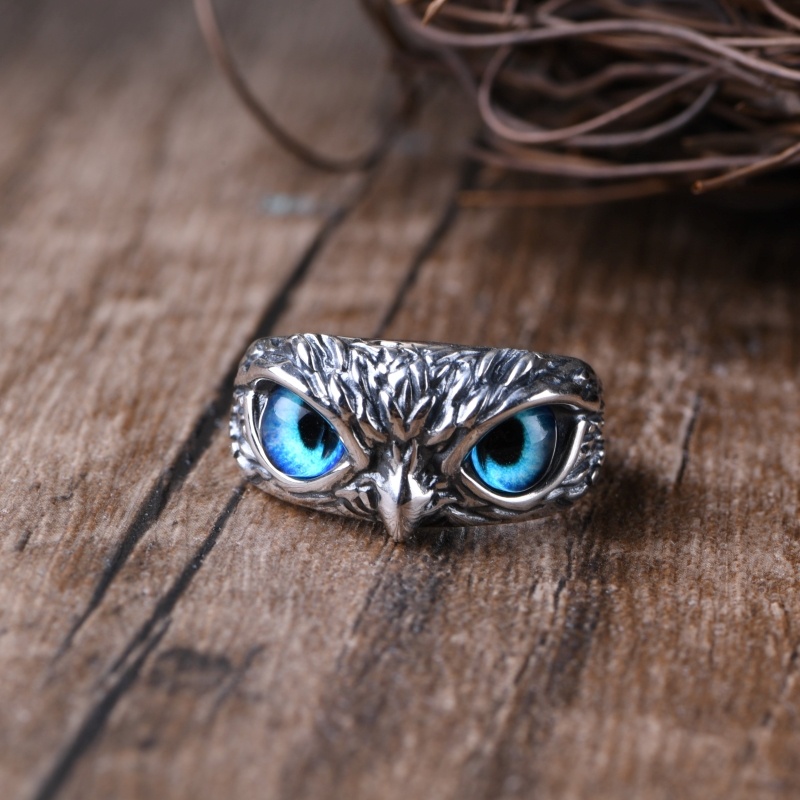 Nhẫn Thép Không Gỉ Hình Chim Cú Thời Trang Cho Nam Và Nữ