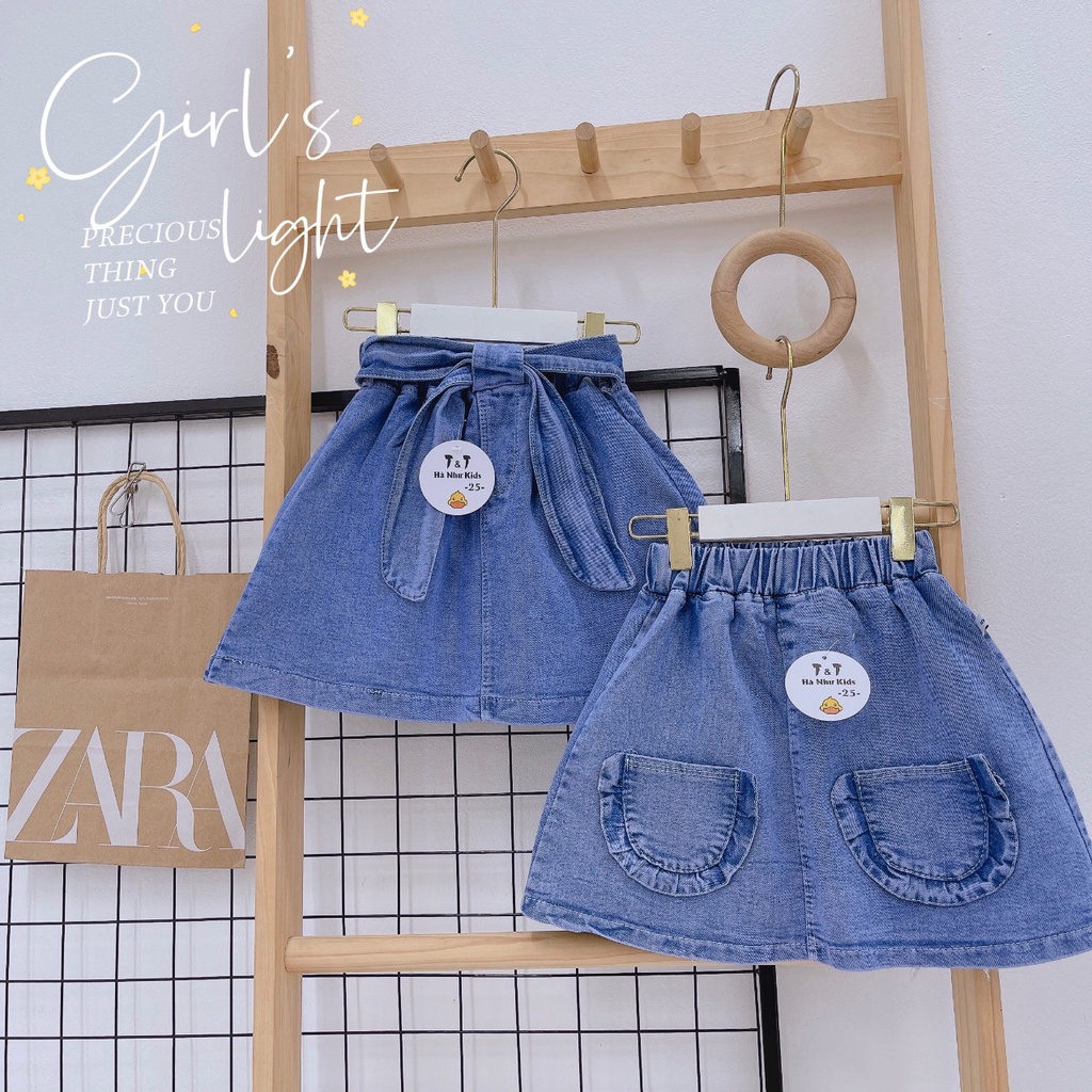 Chân váy đầm jean bò cho bé gái