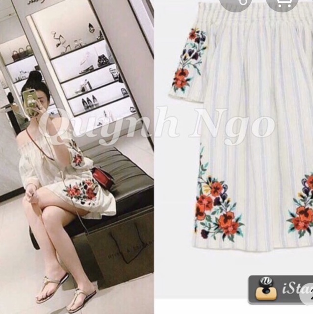 Váy zara trễ vai sz Sx