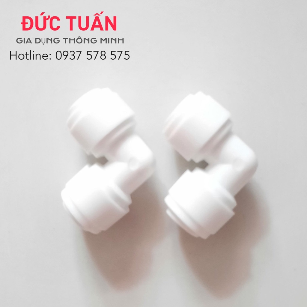 Bộ 2 co vuông phi 6 mm - co nhấn 2 đầu nối nhanh