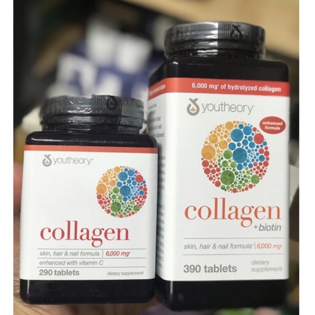 (chính hãng, sp như hình, lọ 290V - 390V) Viên Uống Bổ sung Collagen Youtheory