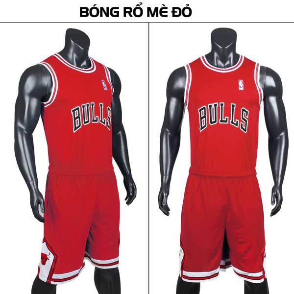 Bộ quần áo bóng rổ Chicago - Bulls của Justplay - vải co giãn tốt ,thoáng, thấm hút mồ hôi - hàng phân phối chính hãng
