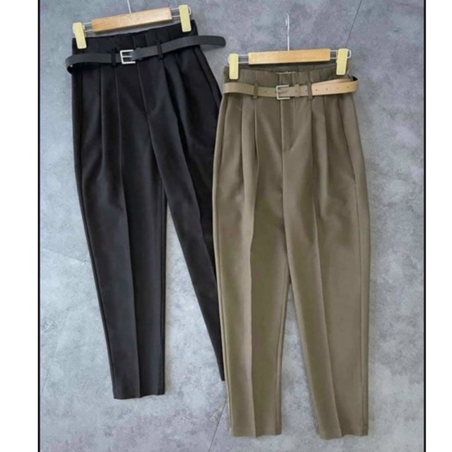Quần Baggy Lưng Cao Nữ công sở m831 Kèm Đai