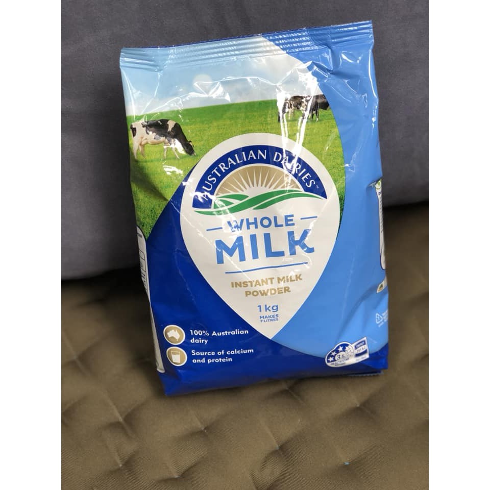  Sữa bôt nguyên kem Australian Dairies Whole Milk gói 1kg date 2022 ANVISHOP