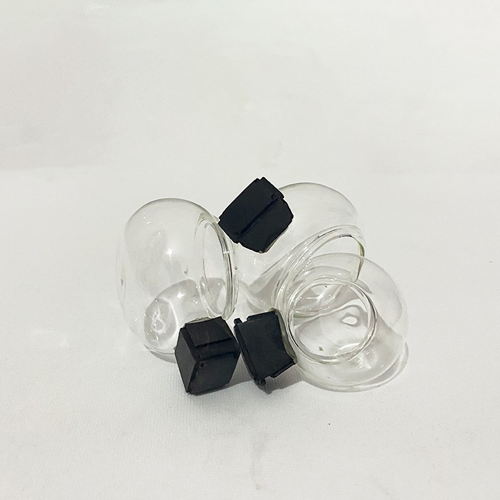 Cóng chào mào chất liệu thủy tinh tai mun cao cấp trơn siêu dày đẹp bộ 3 chiếc phụ kiện chim cảnh KaLoTeBon