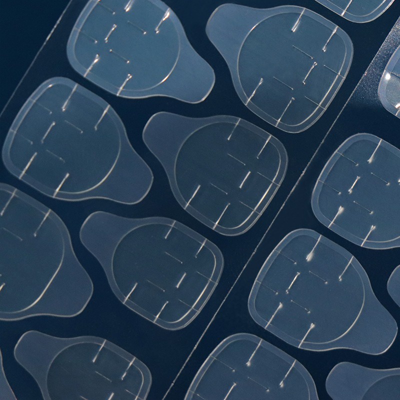 Set 12 Miếng Dán Móng Tay Giả Hai Mặt Siêu Dính Chống Thấm Nước Chất Lượng Cao