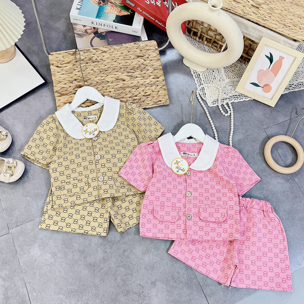 Bộ G cổ sen trắng bé gái