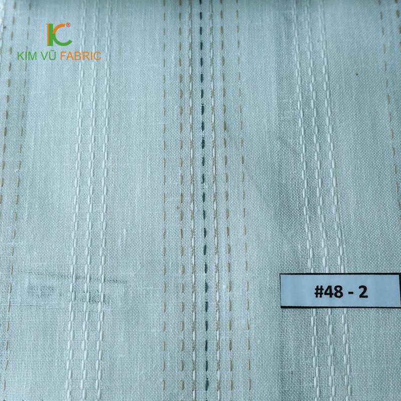 Vải kate thêu embroidery dobby Kim Vũ theo phong cách Ý, tinh tế phù hơp cho cả nam và nữ