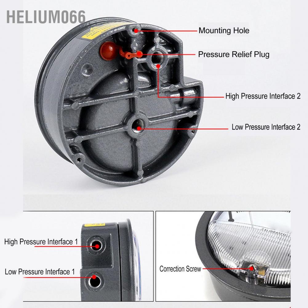 Mặt đồng hồ đo áp suất chênh lệch Độ chính xác cao 1 / 8in NPT nhôm cho điện tử Helium066