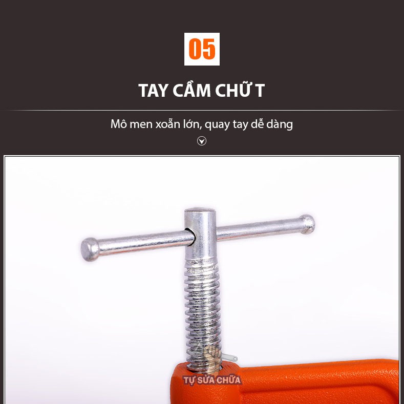 Vam chữ G kẹp gỗ 3 inch- 75mm chính hãng ASAKI AK-6262 (Cảo chữ C)