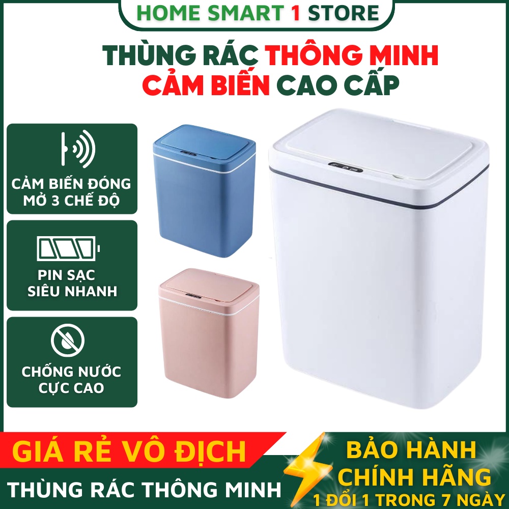 Thùng Rác Thông Minh Cảm Biến Tự Động Đóng Mở , Tiện Lợi , Kháng Khuẩn , Đóng Mở 0.3S , Dung Tích 14L/16L