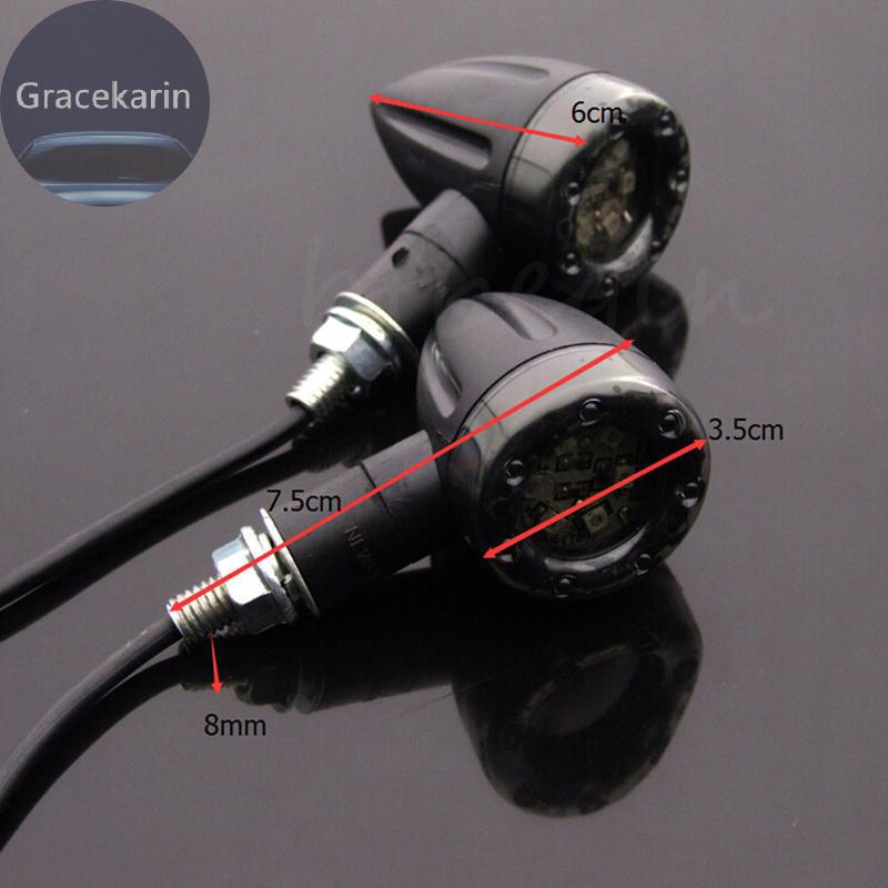 Set 4 đèn xi nhan màu hổ phách cho xe mô tô Harley honda yamaha