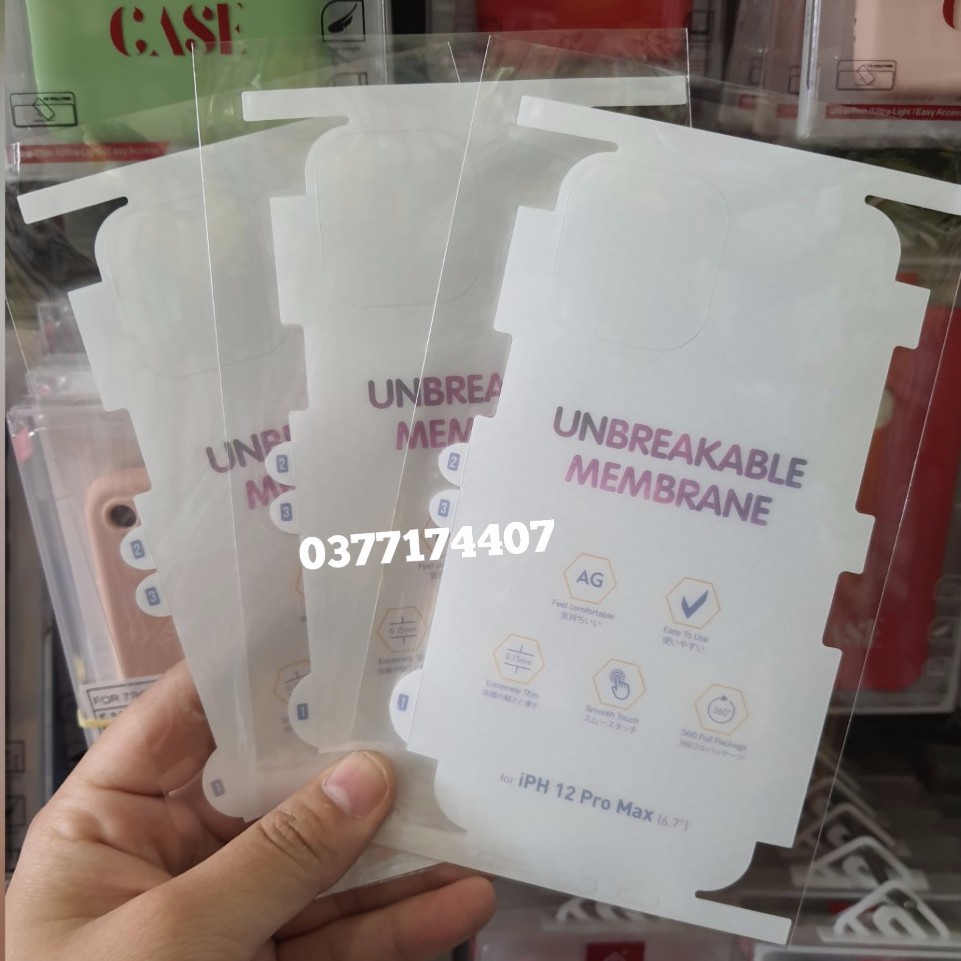 Miếng dán PPF nhám AG cho iPhone 14, 13, 12 Mini, 12 Pro Max 11 Pro max Full viền bảo vệ lưng máy, chống bán vân tay