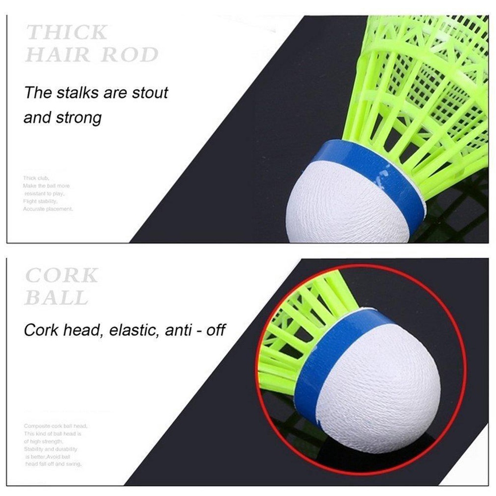 Bộ 6/12 Quả Cầu Lông Lông Vũ Nylon Màu Vàng Mavis 350