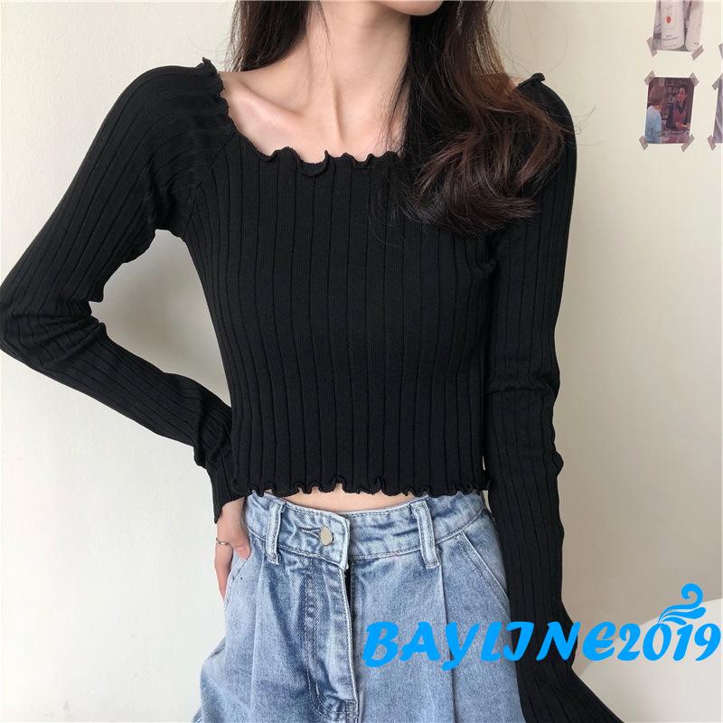 Áo Lửng Dệt Kim Tay Dài Màu Sắc Nhã Nhặn Thời Trang Dành Cho Nữ