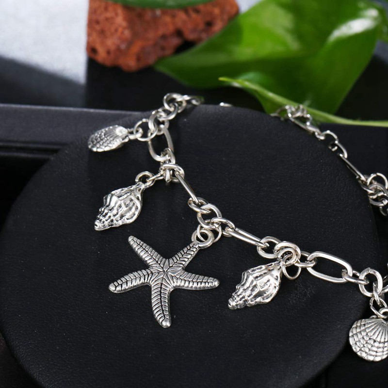 Starfish Turtle Multilayer Foot Jewelry For Women Ancient Silver | BigBuy360 - bigbuy360.vn