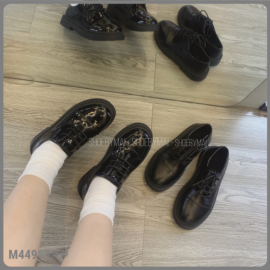 giày Oxford nữ giày da nữ đế bệt M449 SHOEBYMAI