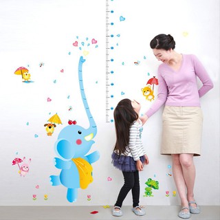 Decal dán tường Thước đo voi phun nước 2 - DTD019