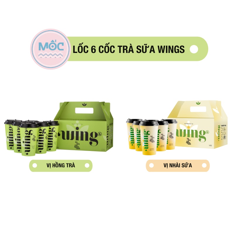 Trà sữa trân châu trắng hòa tan Wings – Lốc 6 Cốc