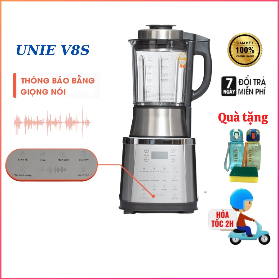 Máy Làm Sữa Hạt Unie V8S, máy nấu sữa đậu nành, xay sinh tố, xay kem, Chính hãng Unie - Bảo hành 24 Tháng