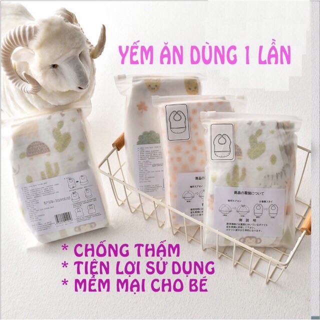 Set 10 yếm giấy chống thấm dùng 1 lần