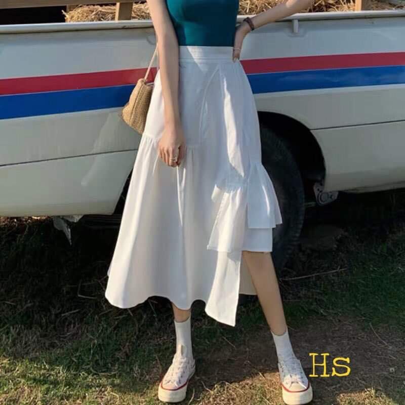 [Mã FASHION15K hoàn 15k xu đơn 99k] Chân váy đũi xẻ vạt HSU1 | BigBuy360 - bigbuy360.vn