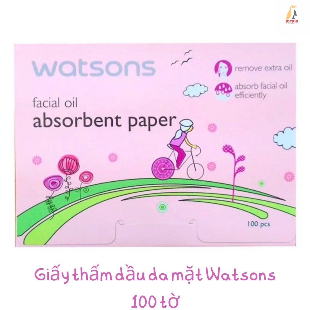Giấy thấm dầu da mặt Watsons Facial Oil Absorbent Paper 100 tờ