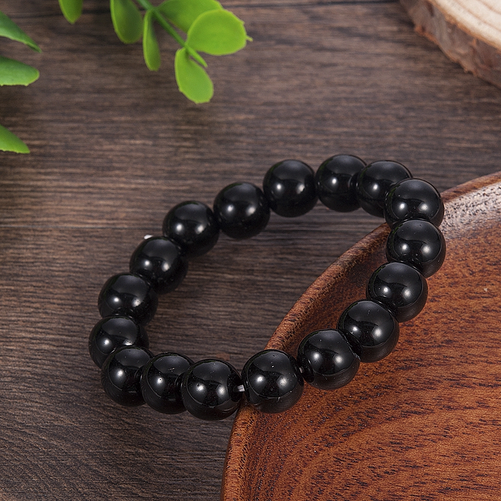 Bracelet Women Men Jewelry 6/8/10 mm Black Onyx Bead Yoga Bracelets & Bangle