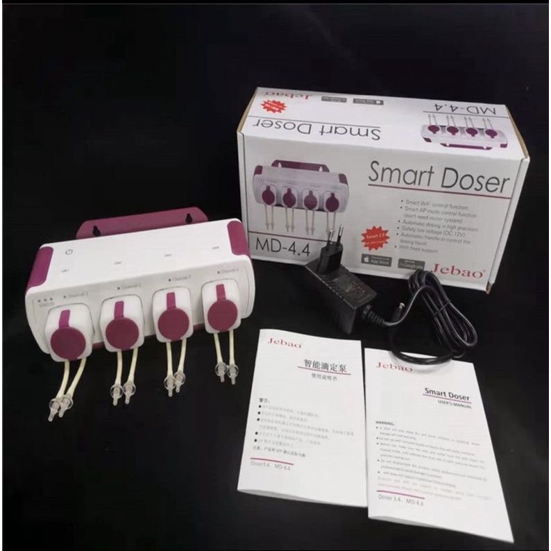 Máy bơm vi lượng Doser Jebao MD4.4 wifi mẫu mới, bơm định lượng tự động cải tiến chuẩn hơn