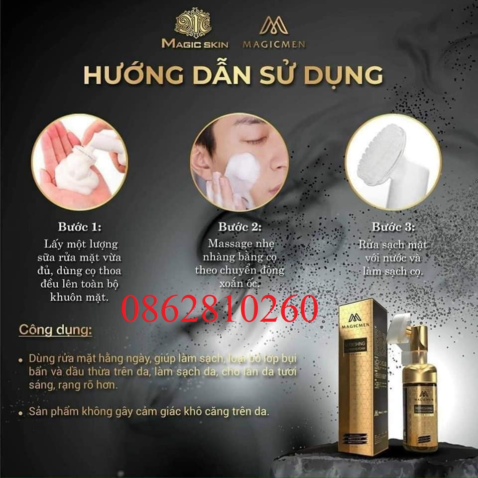 Sữa rửa mặt tạo bọt cho nam MagicMen Refreshing Cleansing Foam For Men 170ml - Magic Skin