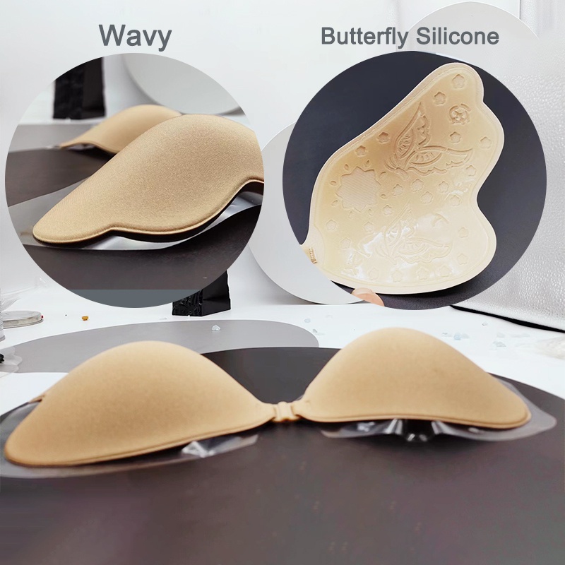 Cute Byte Miếng Dán Nâng Ngực Silicone Tự Dính Không Dây Hình Bướm