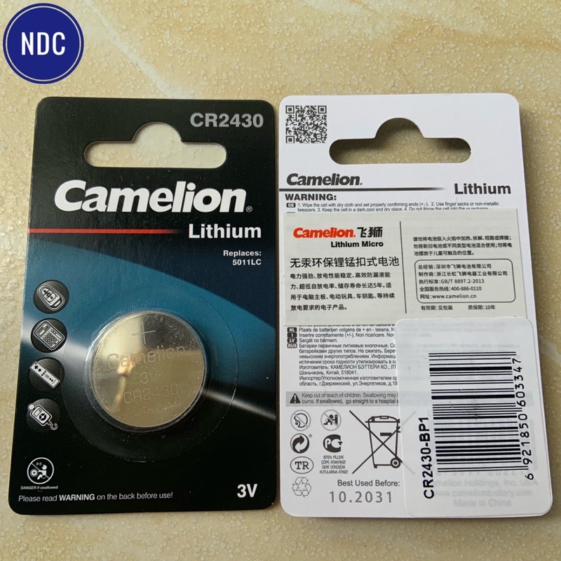 [Chính Hãng-Có Tem Phụ]Pin 3V Lithium Camelion CR2450/CR2430/CR2032/CR2025/CR1632/CR1620/CR1220