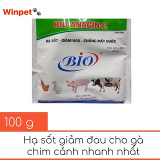 Bio bột trộn anagin c giúp hạ sốt, chống mất nước trên chó mèo 100g