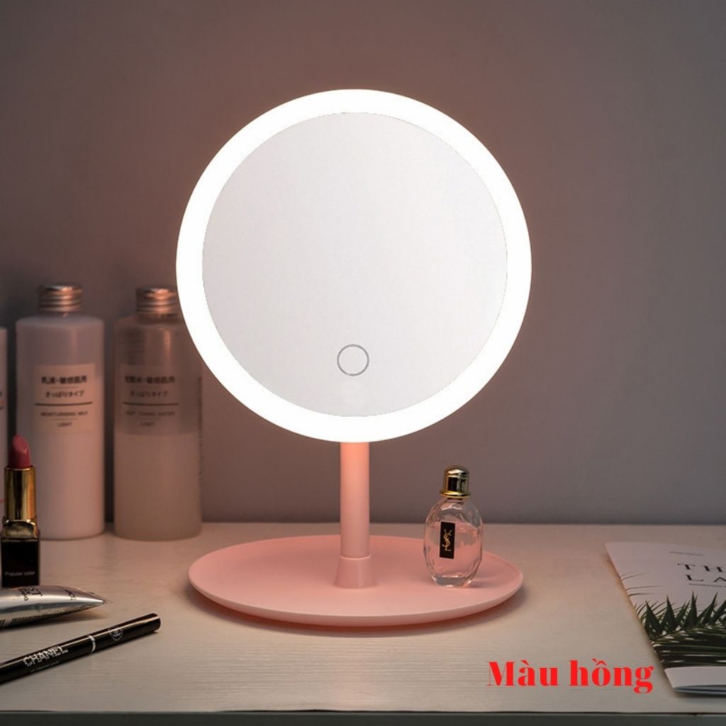 Gương soi trang điểm để bàn có đèn Led, cảm ứng thông minh mẫu mới siêu hot cao cấp - NgocThi Storere