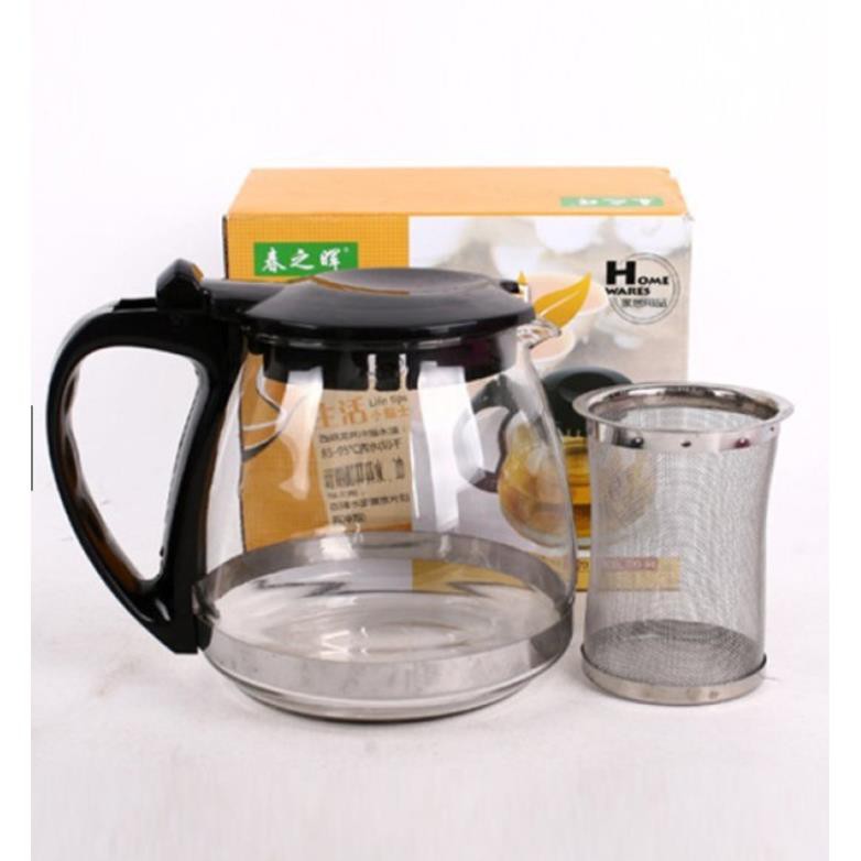 [LÕI INOX] Bình Lọc Trà Thủy Tinh 1300ml Sang Trọng - CÓ LỖ LỌC TRÀ INOX - BÌNH PHA TRÀ CHẾ CAFE TIỆN LỢI 2in1