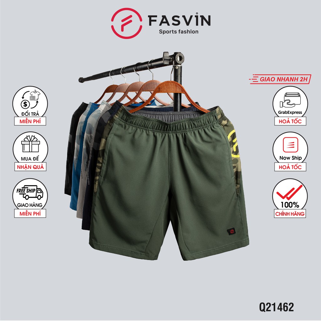 Quần đùi nam thể thao Fasvin Q21462.HN chất gió chun đẹp trơn mát co giãn mềm mại thoải mái vận động | BigBuy360 - bigbuy360.vn