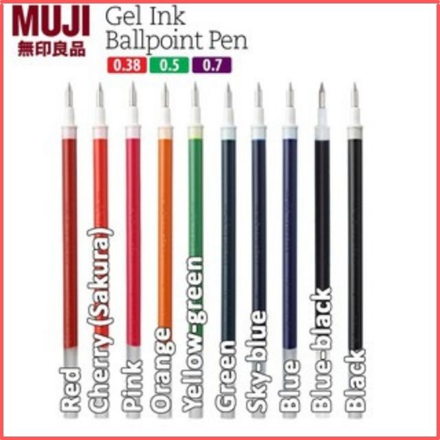 Ruột Bút Muji Gel Ngòi 0.38/0.5 Phiên Bản Mới