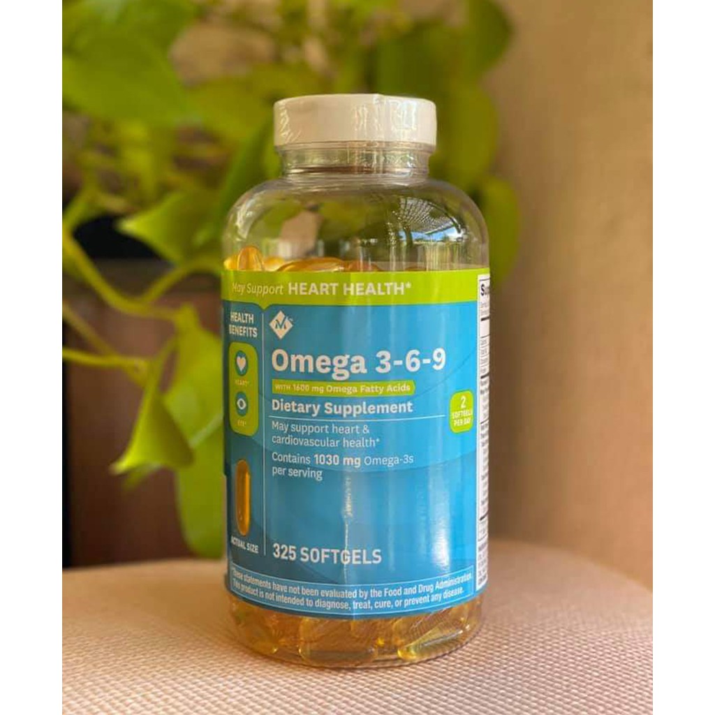 Viên Uống Dầu Cá Member’s Mark Omega 3-6-9 Supports Heart Health 325 Viên
