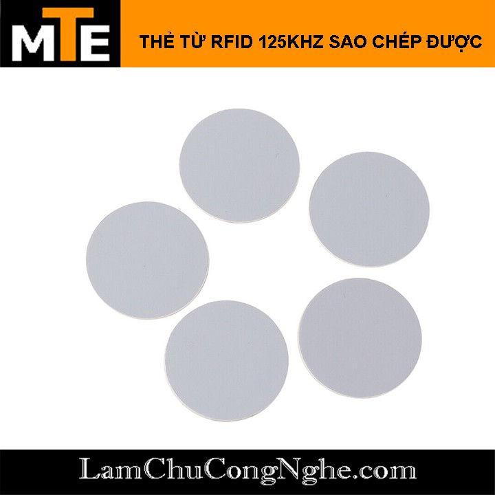 Thẻ từ RFID 125khz 25mm Sao chép được thẻ từ ra vào, thẻ thang máy có tần số 125Khz