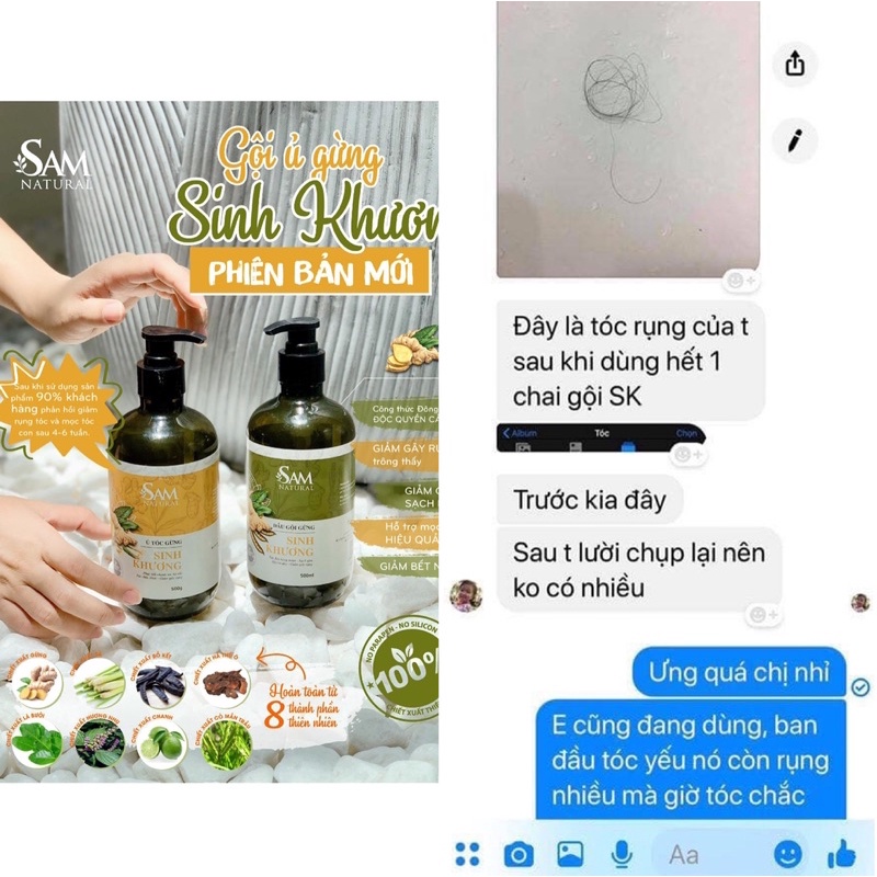 [Chính hãng] Kem Ủ Tóc Sinh Khương Sam Natural Phục Hồi Tóc Hư Tổn 500ML