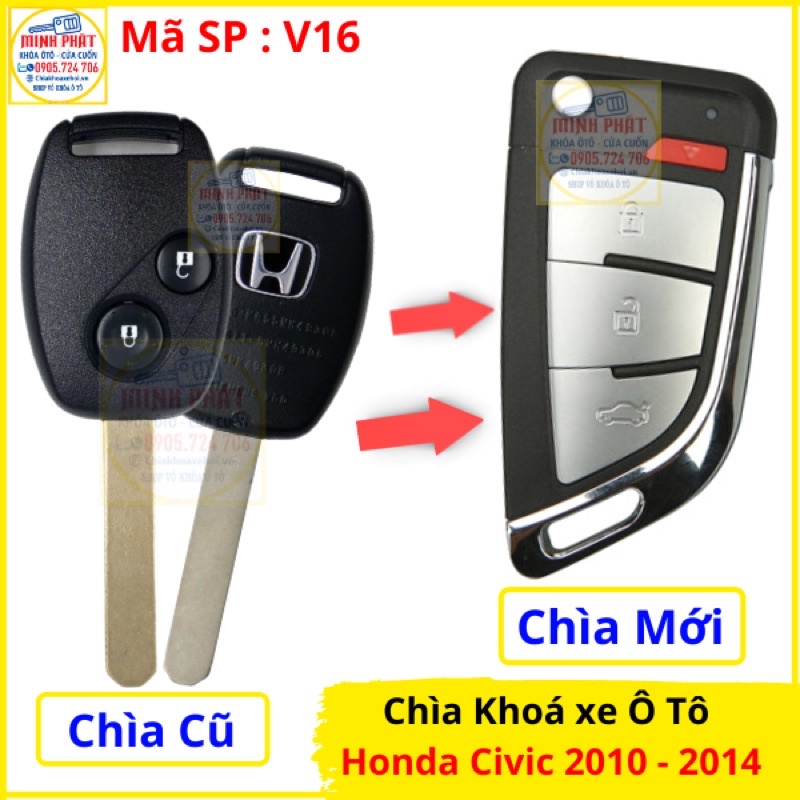 Làm Remote  xe Honda Civic đời 2010 - 2014