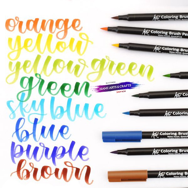 Bút Cọ Màu Nước SAKURA (Bảng 3) Coloring Brush Pen 48 Màu