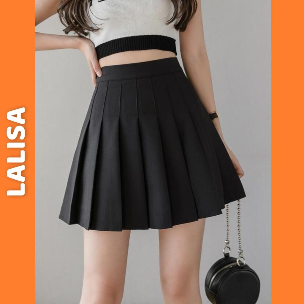 Chân Váy Tennis Xếp Ly Trắng Đen LALISA Chân Váy Chữ A Lưng Cao Dáng Ngắn Xòe Phong Cách Công Sở CV003