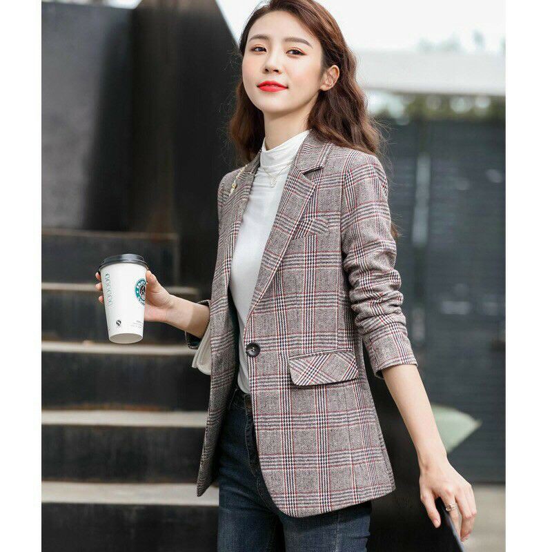 [Chất Đẹp] Áo Blazer Nữ Đẹp, Áo Khoác Vest Công Sở, Vải Caro, May Kĩ, Form Chuẩn, Đủ Size