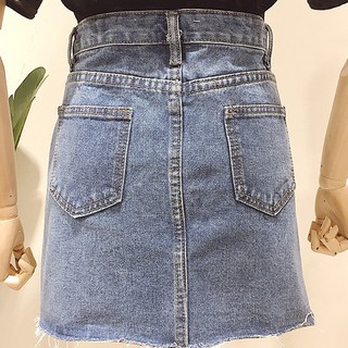 [ODER] CHÂN VÁY JEAN NÚT LỆCH*4204