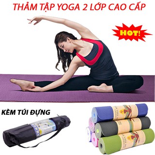 [ ĐẠI SALE ] THẢM TẬP YOGA TPE 2 LỚP DÀY 6MM (KHÔNG KÈM TÚI)