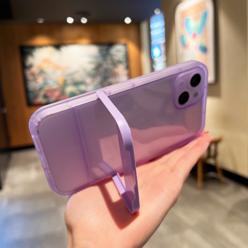 Ốp Điện Thoại Mềm Trong Suốt Chống Sốc Có Giá Đứng Cho iPhone 14 13 12 11 Pro Max XS XR X 8 7 Plus + SE 2020
