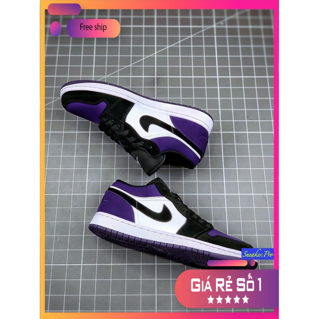 (SALE CỰC SỐC) Giày thể thao AIR Jordan 1 Low Court Purple tím siêu đẹp dành cho nam nữ ⁸ :; ` ; , ‣ , $ * # ¹ '