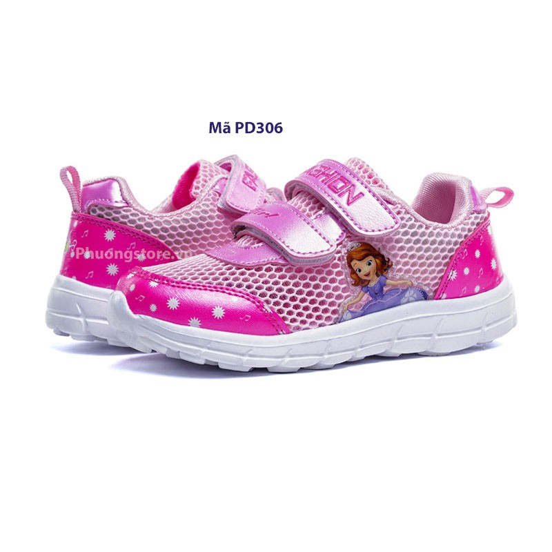 Giày thể thao công chúa màu hồng cho bé gái từ 3 - 12 tuổi - PD306